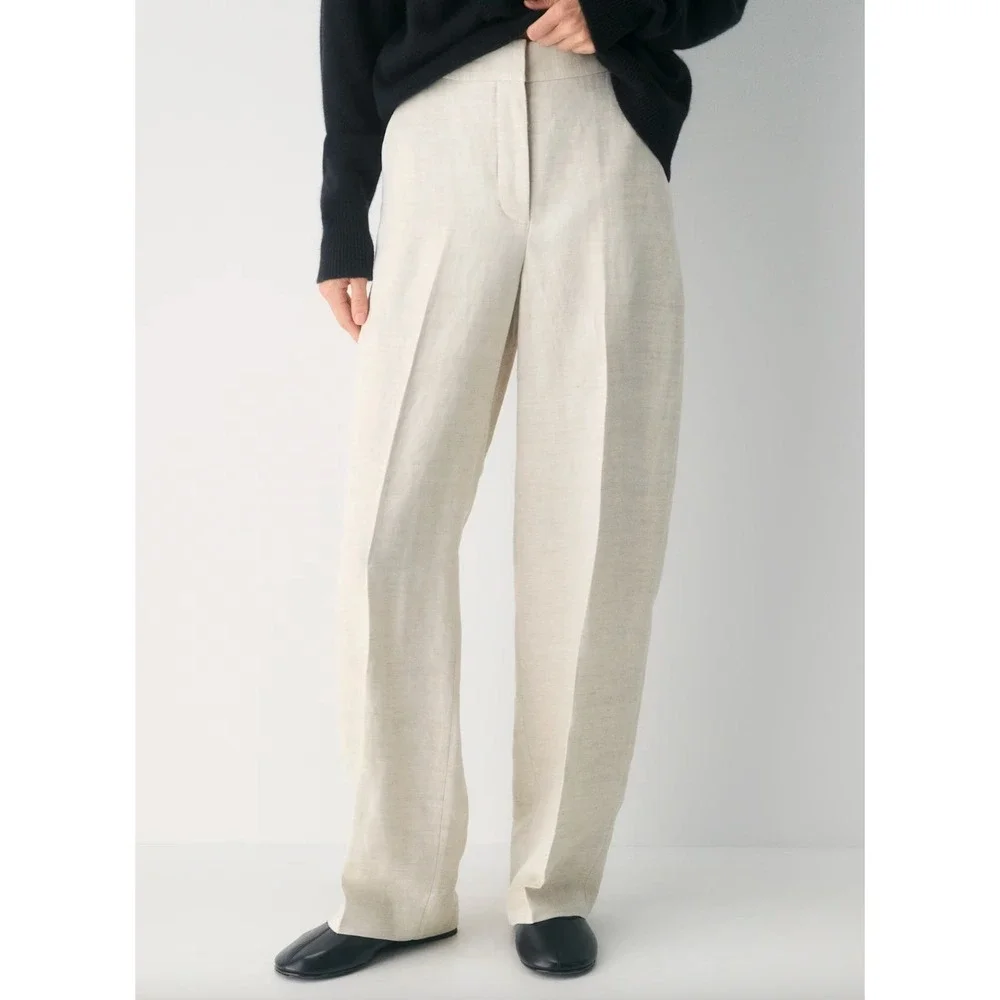 ARITZIA The Limitless Linen Pant in Natural Ecru